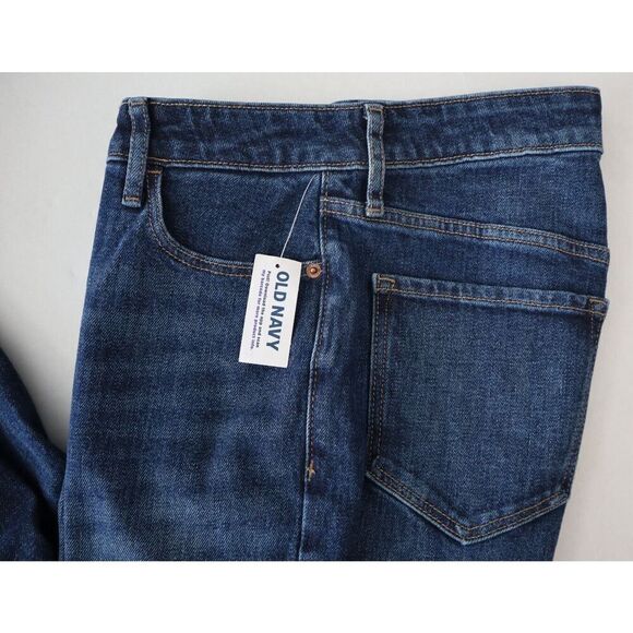 Old Navy 647508-00 Women's Sz 10 Dark Blue Higher High-Rise Flare Denim Jeans - Picture 4 of 10